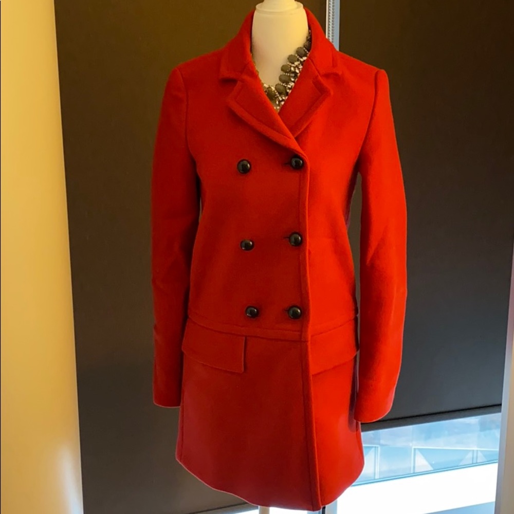 ♥️Zara red peacoat/dress